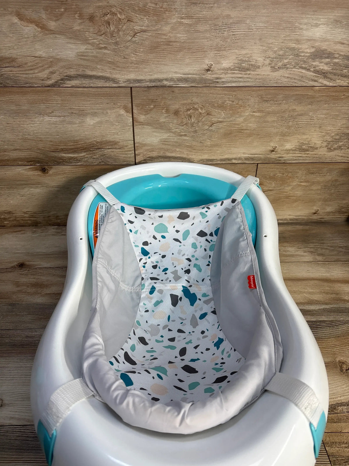 Fisher-Price 4-in-1 Sling 'n Seat Bath Tub with patterned baby sling seat
