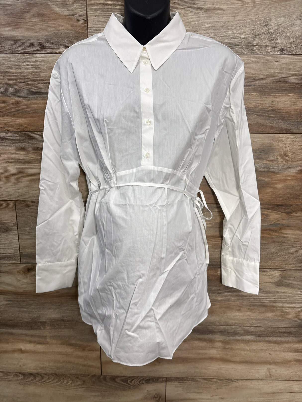 NWOT Gap Maternity Popover Shirt White sz Large
