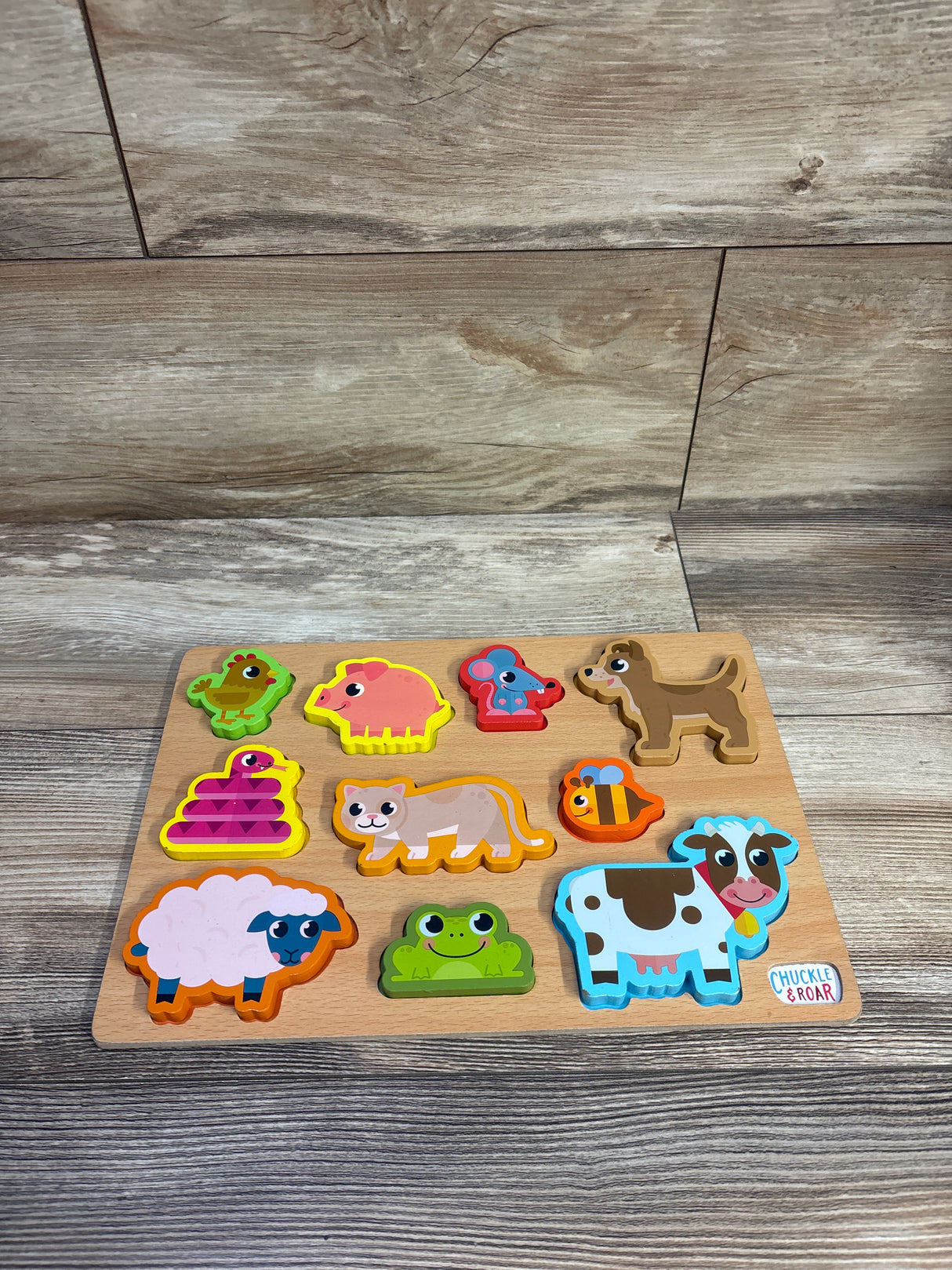 Chuckle & Roar Wooden Animal Puzzle 10pc