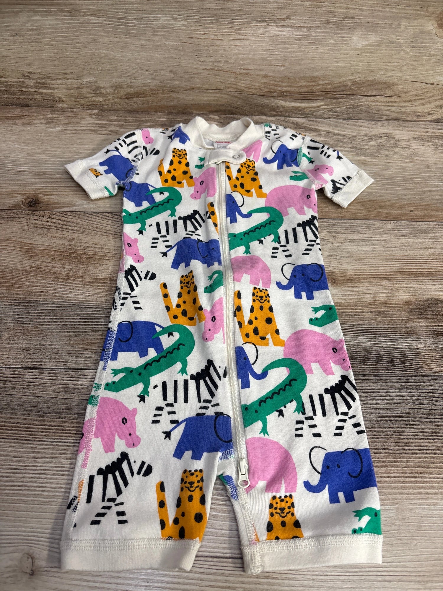 Hanna Andersson 2-Way Zip Shortie Sleeper Jungle Animals sz 18-24m