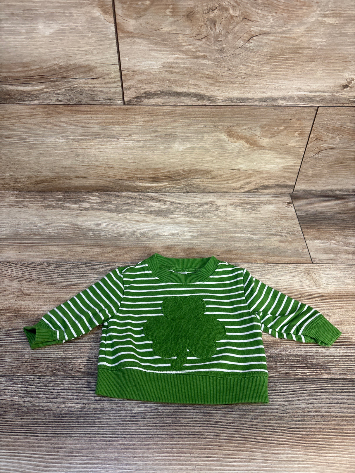 Carter's Striped Shamrock Sweatshirt Green sz Newborn