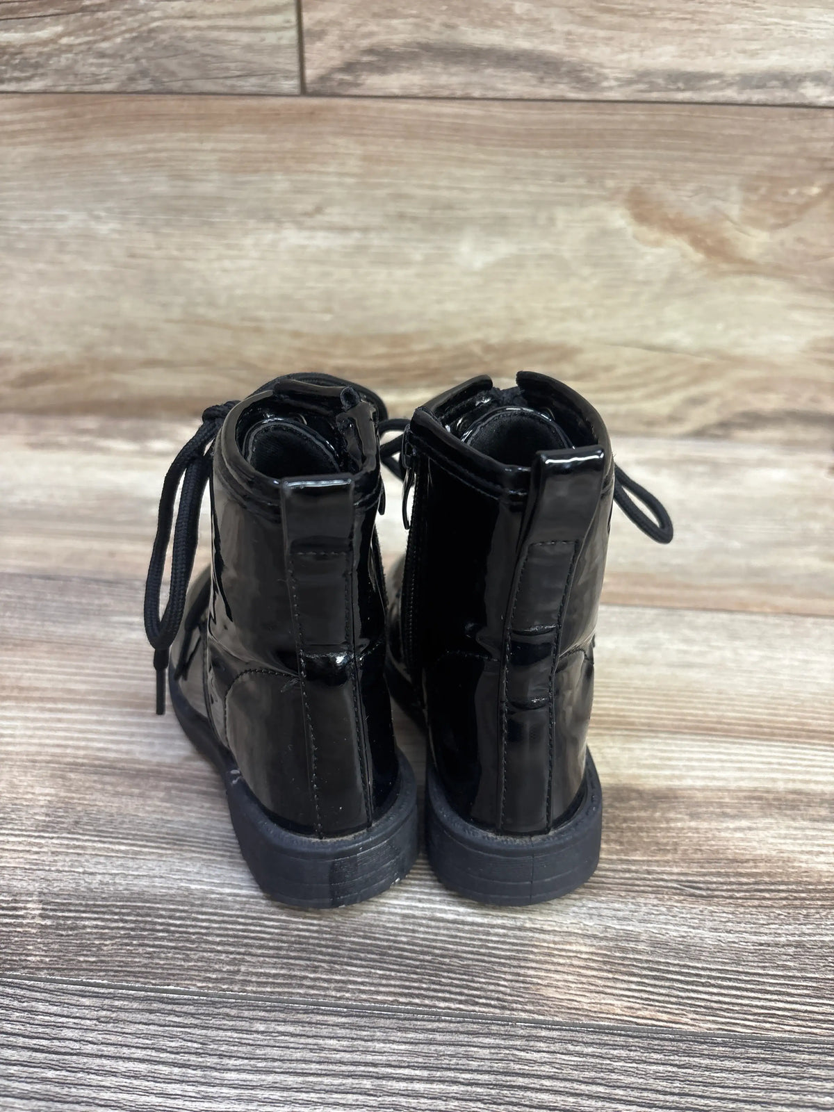 Patent Leather Lace-Up Ankle Boots Black sz 5c