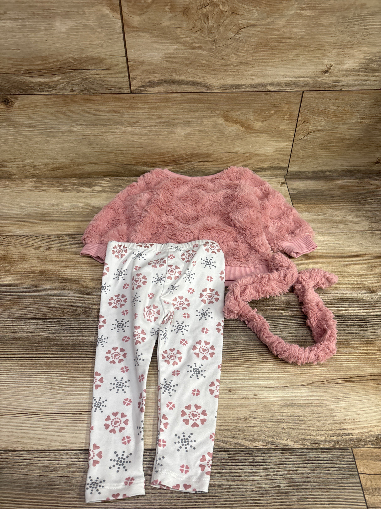 Laughing Llama 3pc Plush Sweatshirt, Pants, & Headband Set Pink sz 9m
