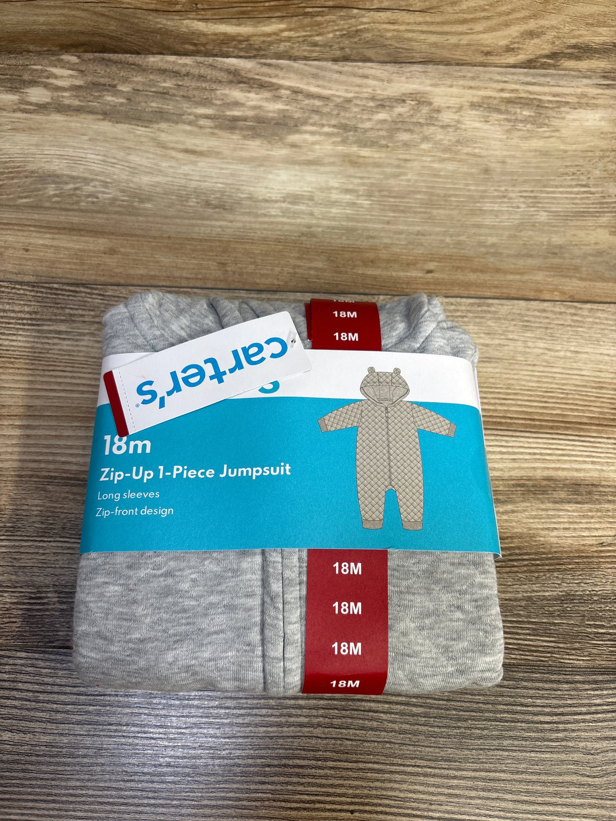 NEW Carter's Quilted Hooded Coverall Grey sz 18m