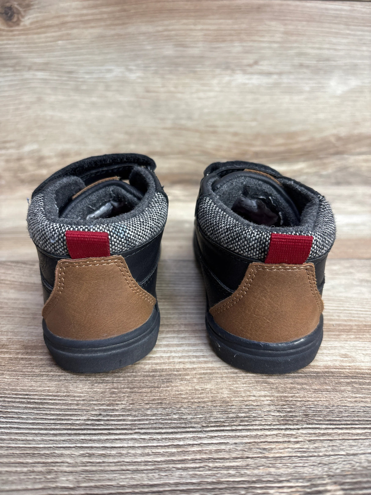 Cat & Jack Double Velcro Haider Boots Black sz 7c