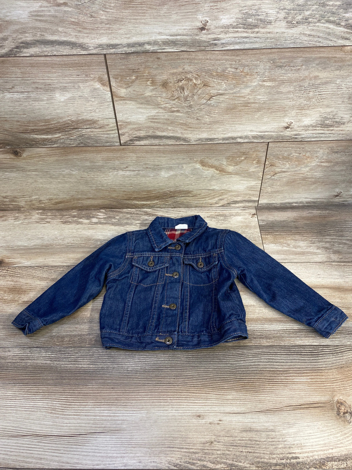 Wrangler Plaid Lined Denim Jacket Navy sz 2T