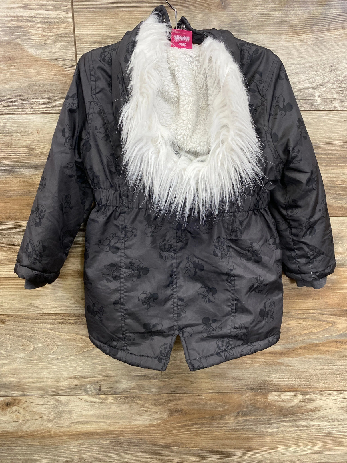 Disney Junior Faux Fur Minnie Mouse Coat Black sz 3T