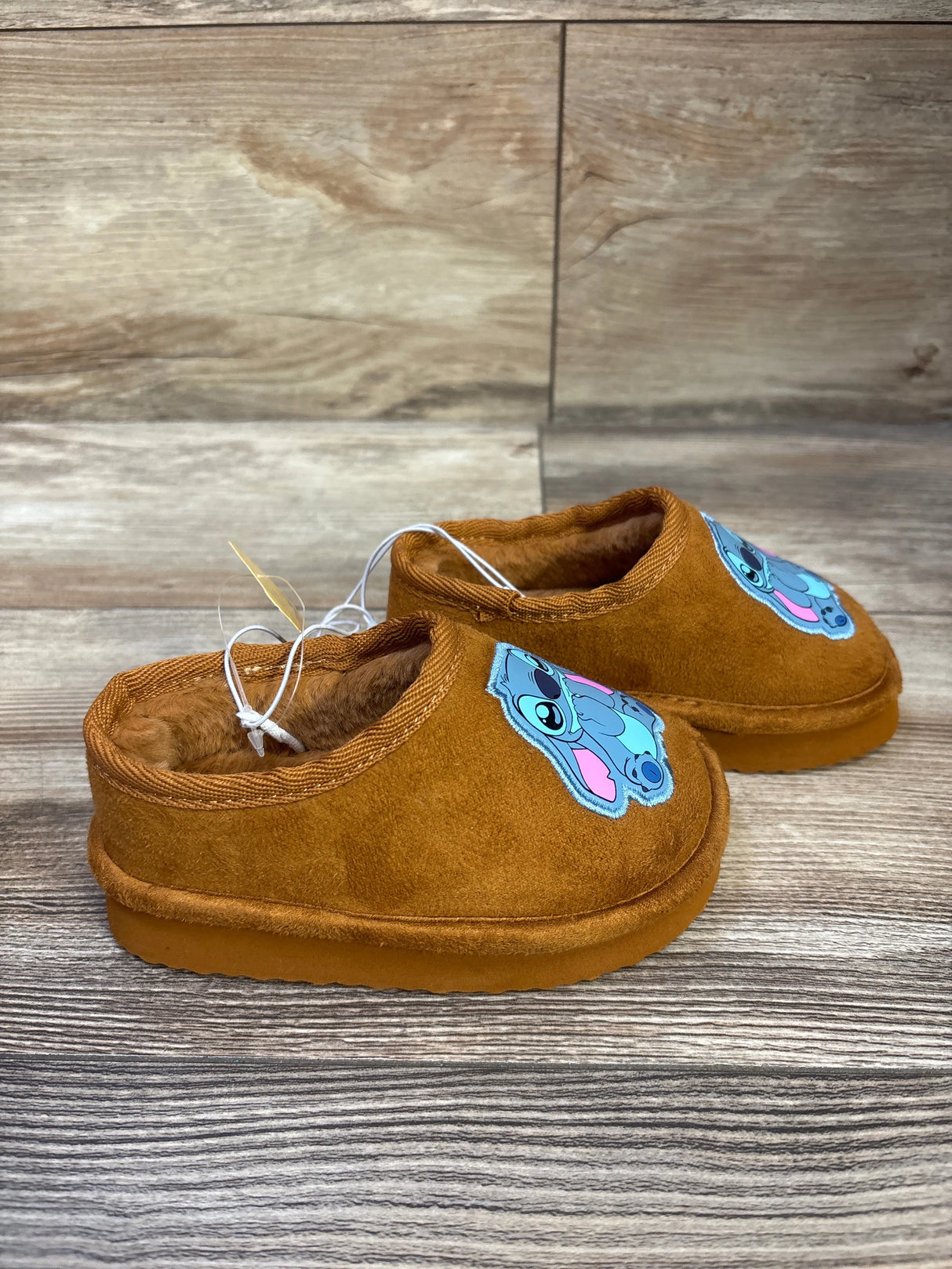 NEW Disney Stitch Fur Lined House Shoes Brown sz 6c