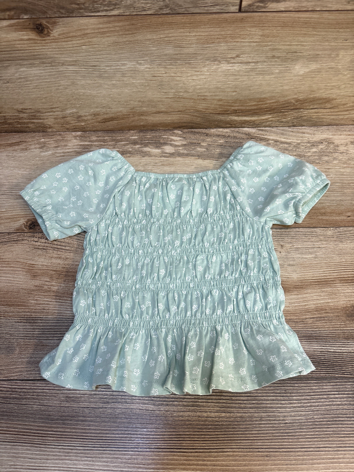 NEW Jumping Beans Puff Sleeve Floral Shirt Sage sz 4T