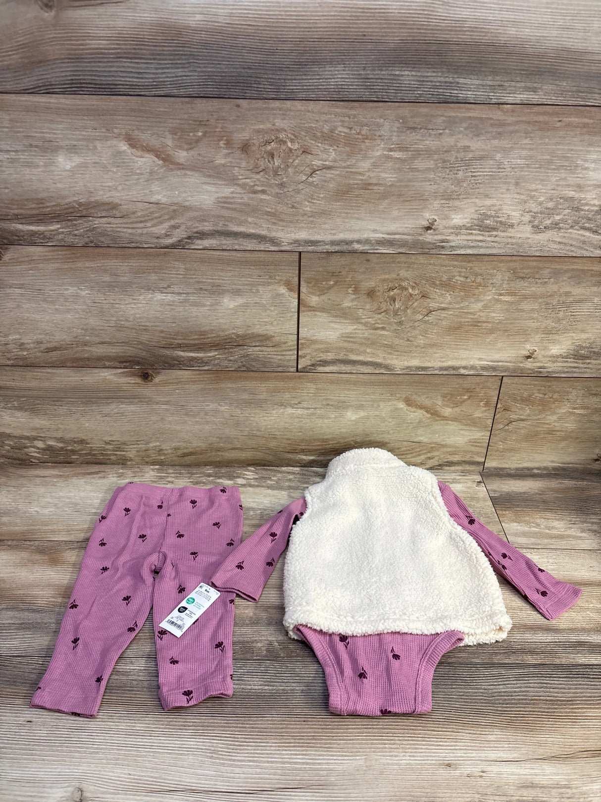 NEW Just One You 3pc Sherpa Vest Set Pink sz 9m