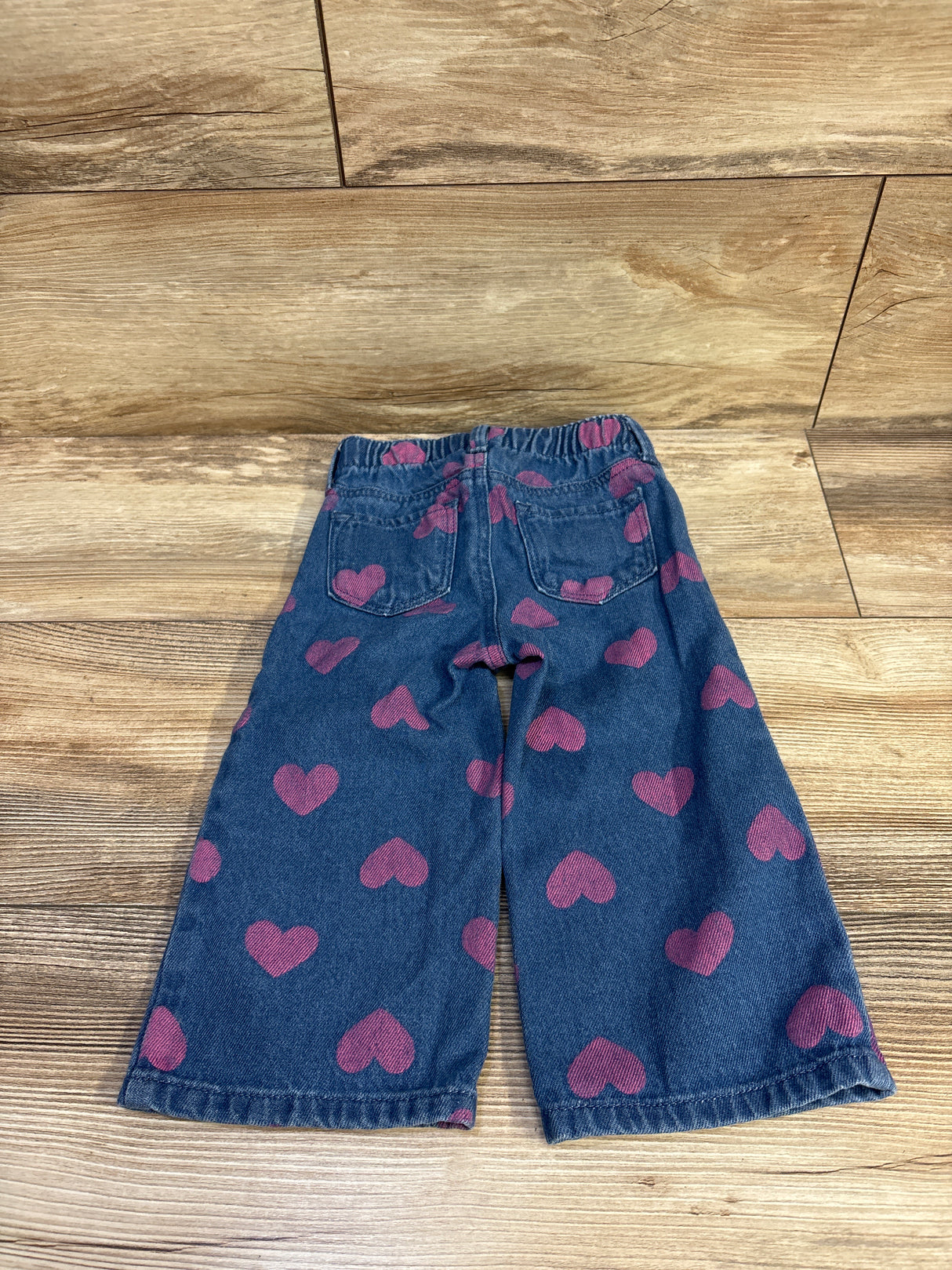 Old Navy Heart Print Wide Leg Jeans Blue sz 18-24m