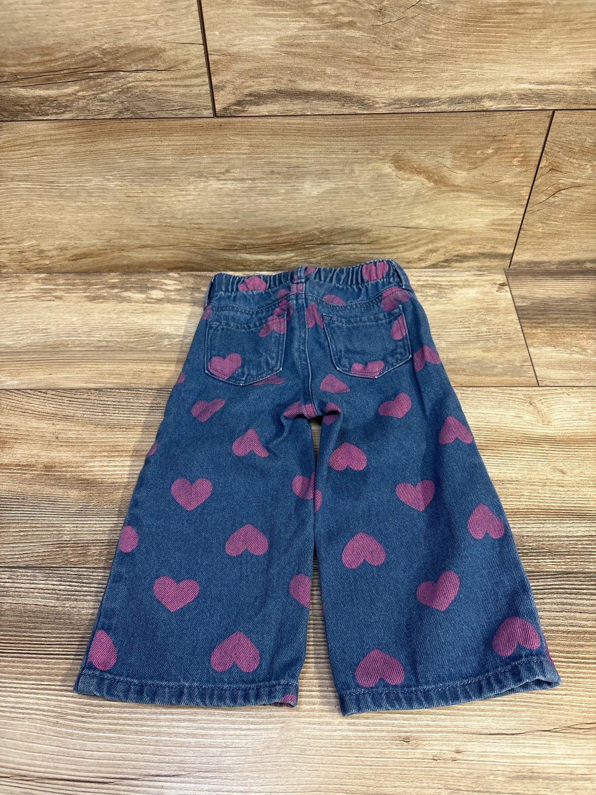 Old Navy Heart Print Wide Leg Jeans Blue sz 18-24m