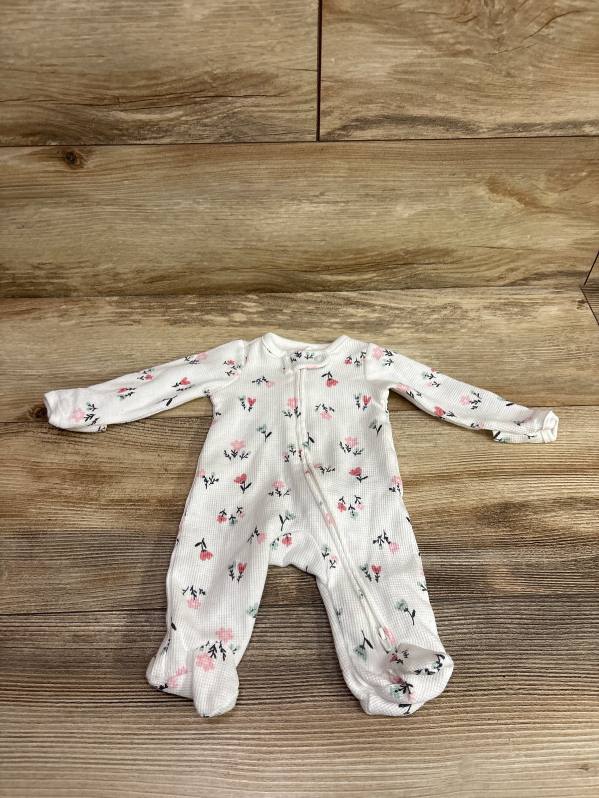 Simple Joys Waffle Knit Sleeper White sz Preemie