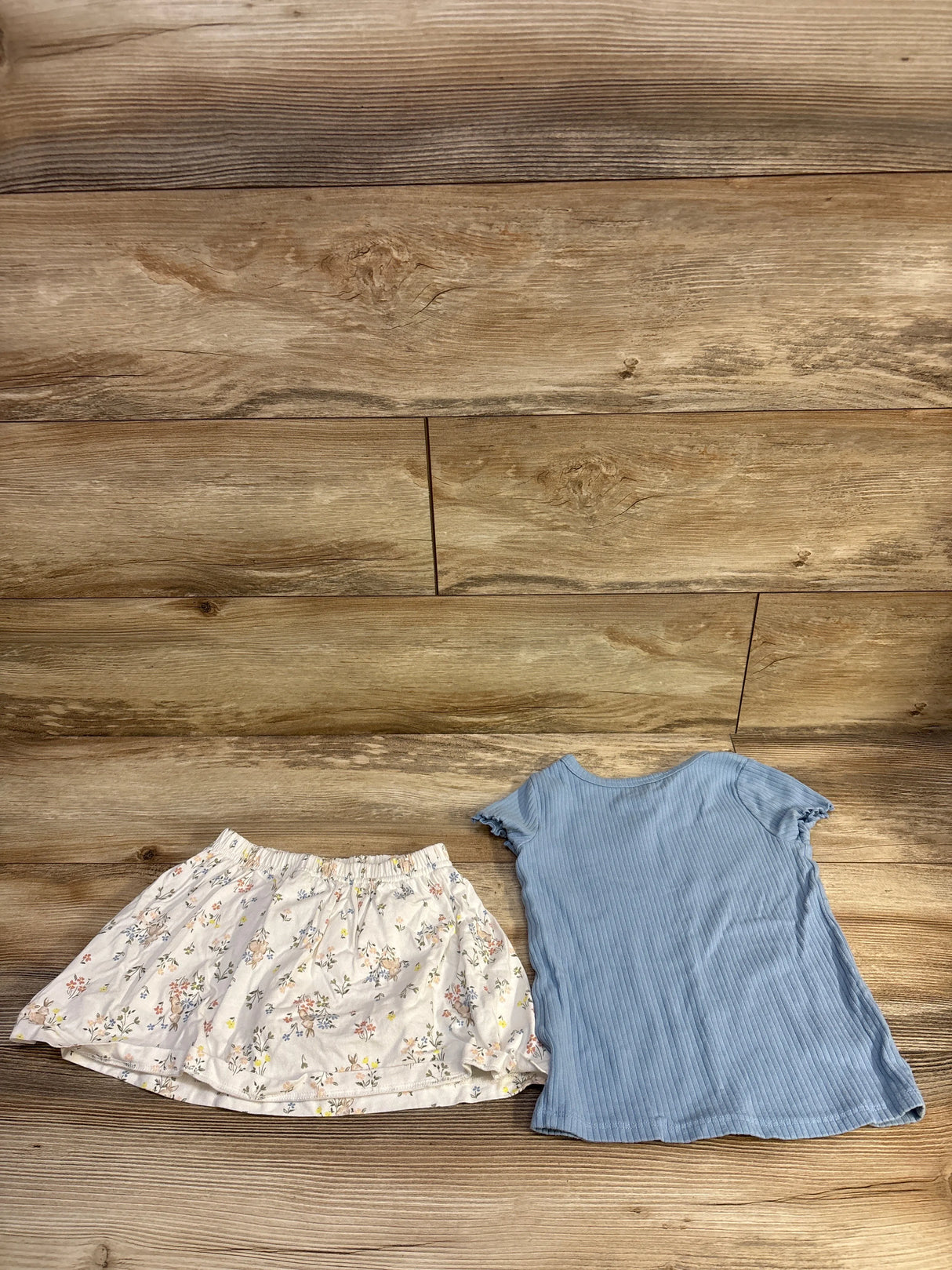 Carter's 2pc Ribbed Bunny Shirt & Skort Set Blue sz 4T