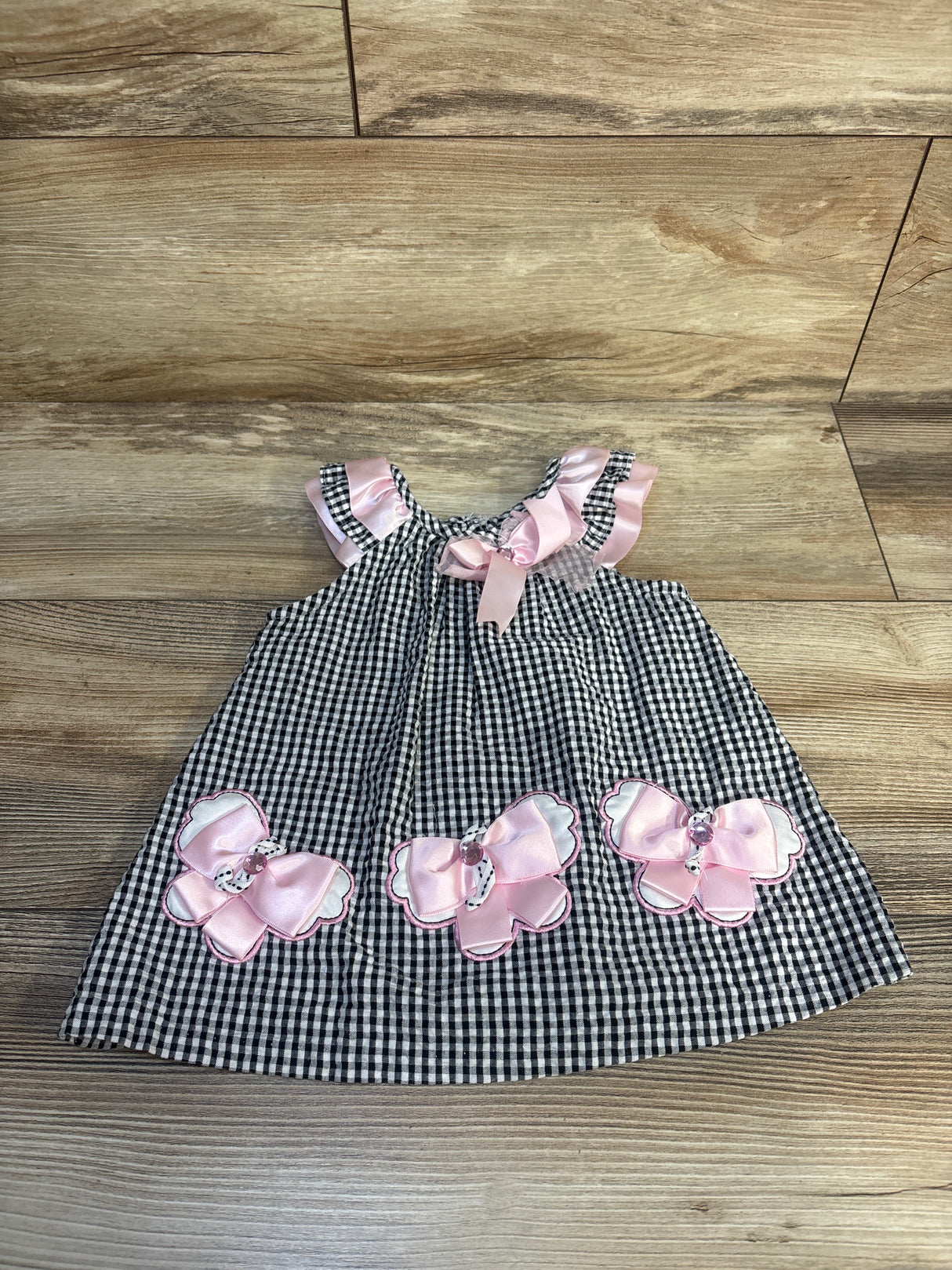 Rare Editions Gingham Seersucker Dress White/Black sz 12m