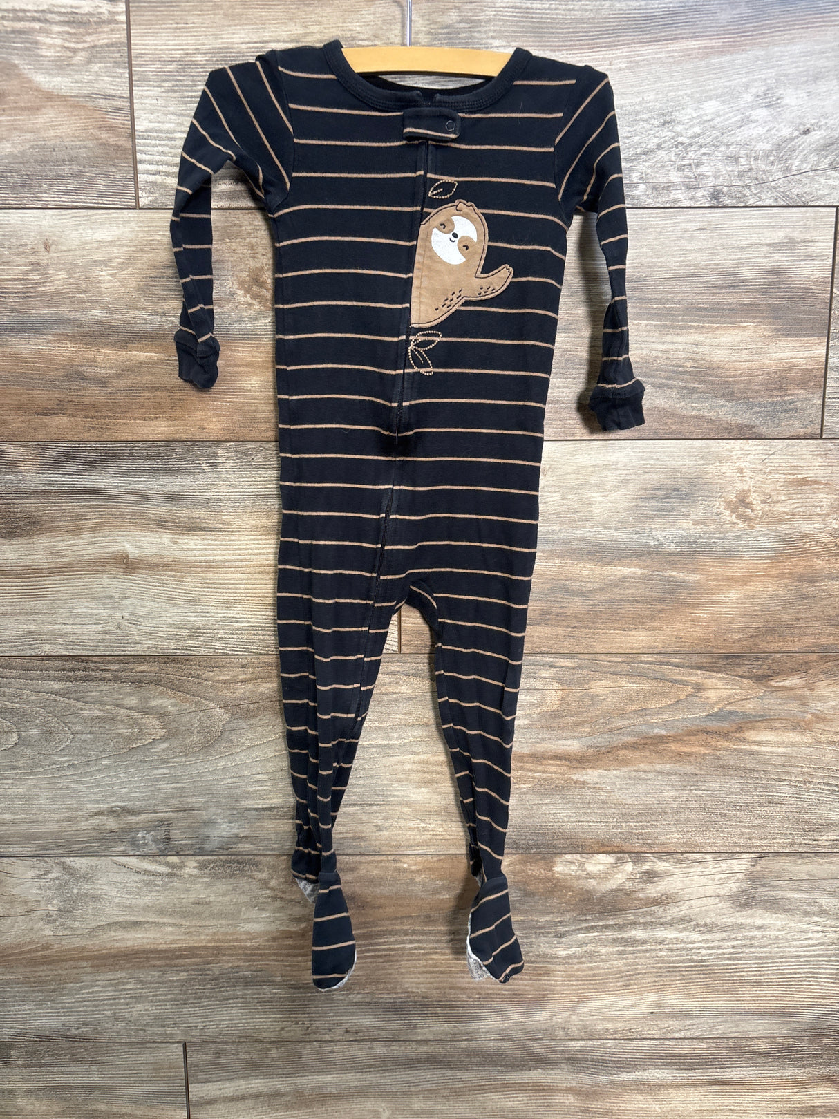Carter's Striped Sloth Sleeper Black sz 24m