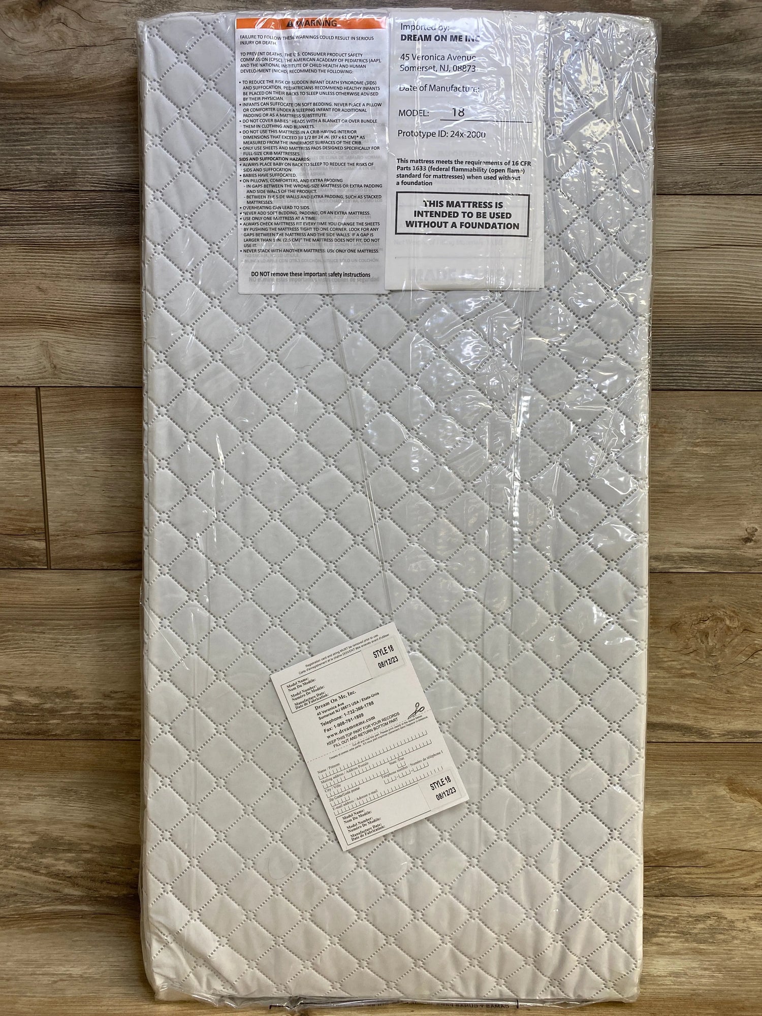 NEW Dream On Me Cradle Mattress 36"x18"x 2" - Me n Mommy To Be