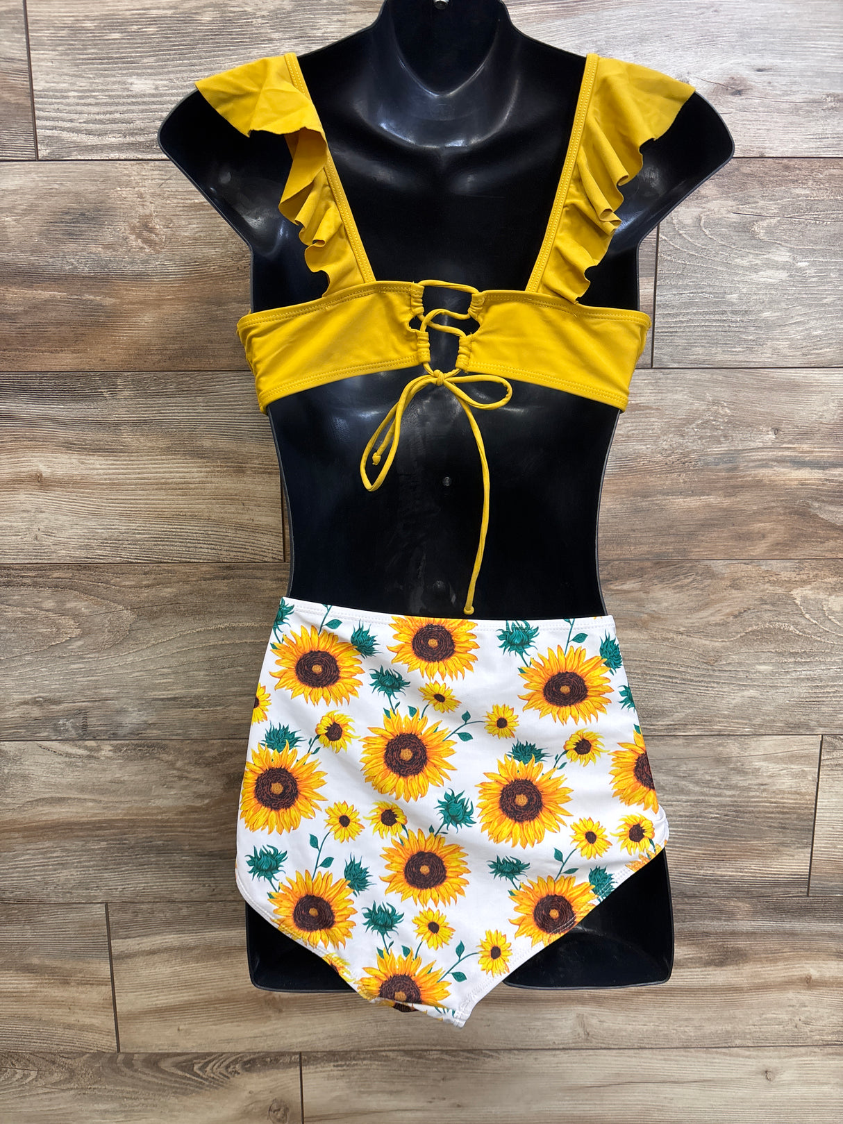 Summer Mae Maternity 2pc Sunflower Flounce Bikini Yellow sz Medium