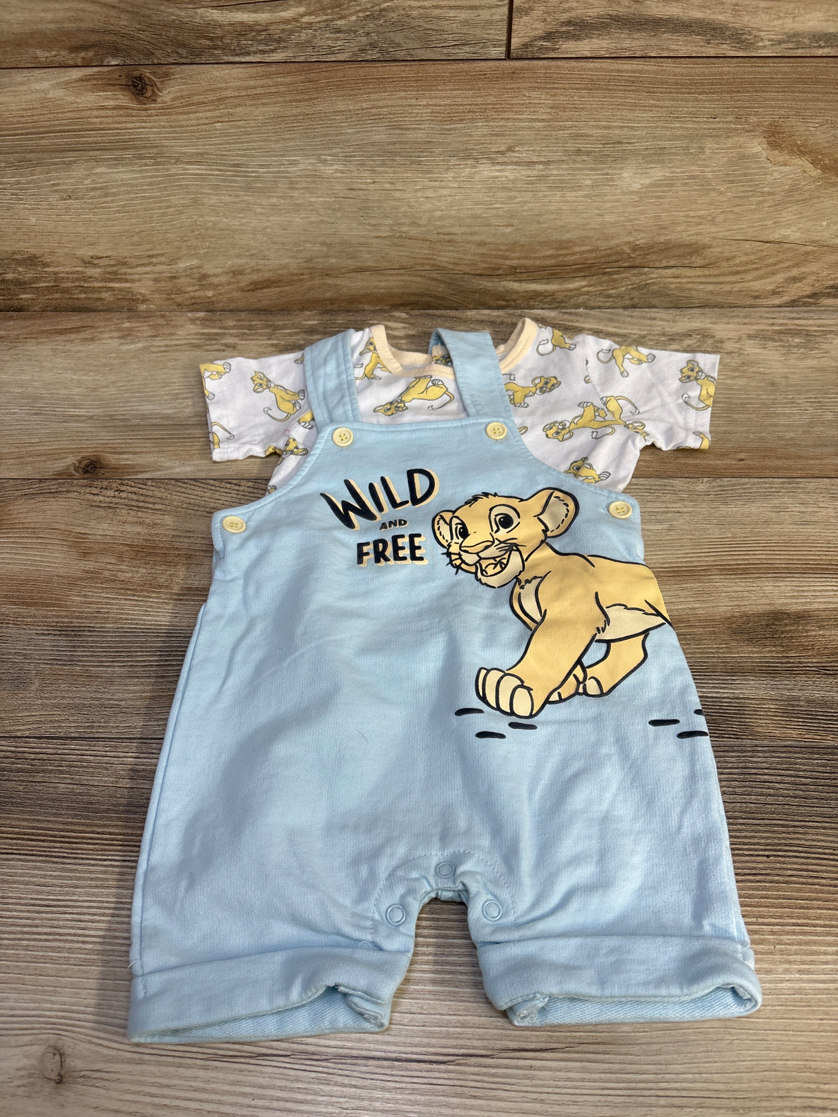 Disney Baby 2pc The Lion King Shortall Set White sz 9m