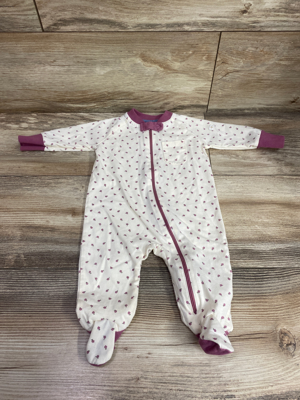 7 For All Mankind Floral Sleeper Ivory sz 0/3m