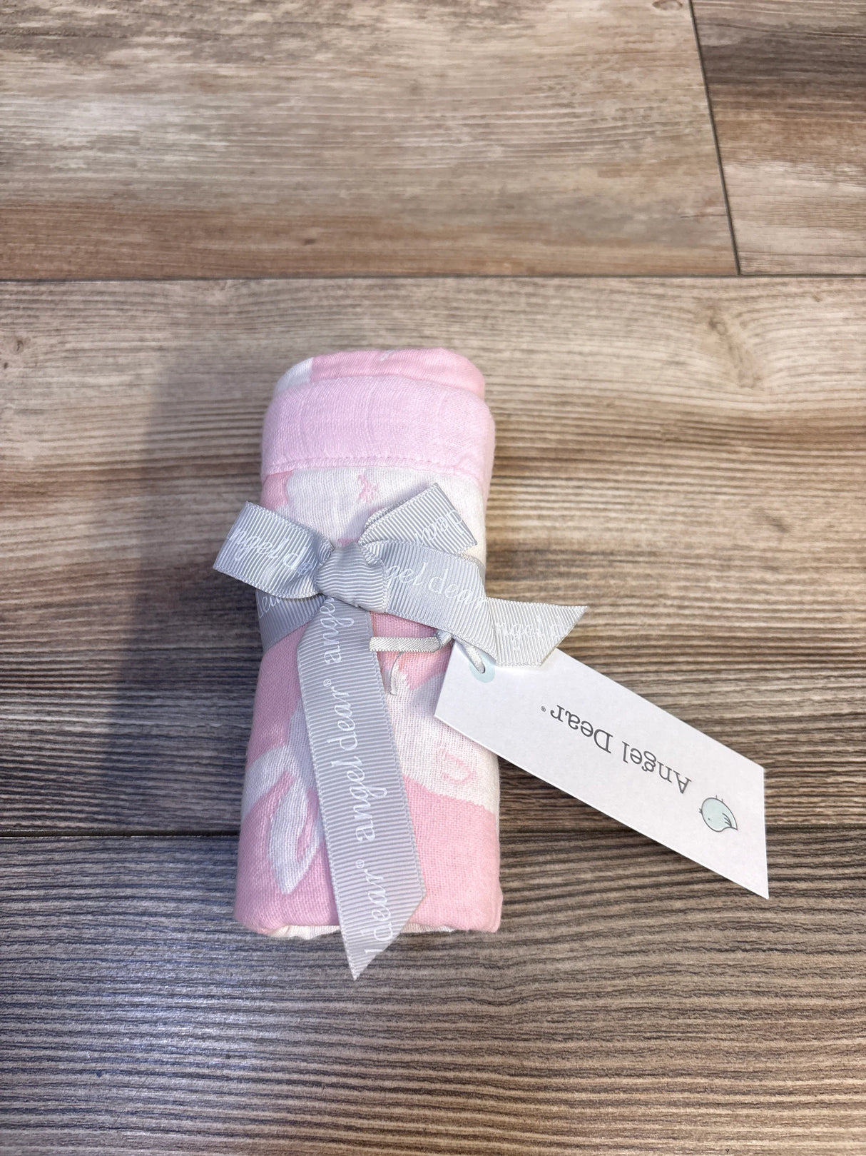 NEW Angel Dear Jacquard Blankie Pink Bunny 17'' x 17''