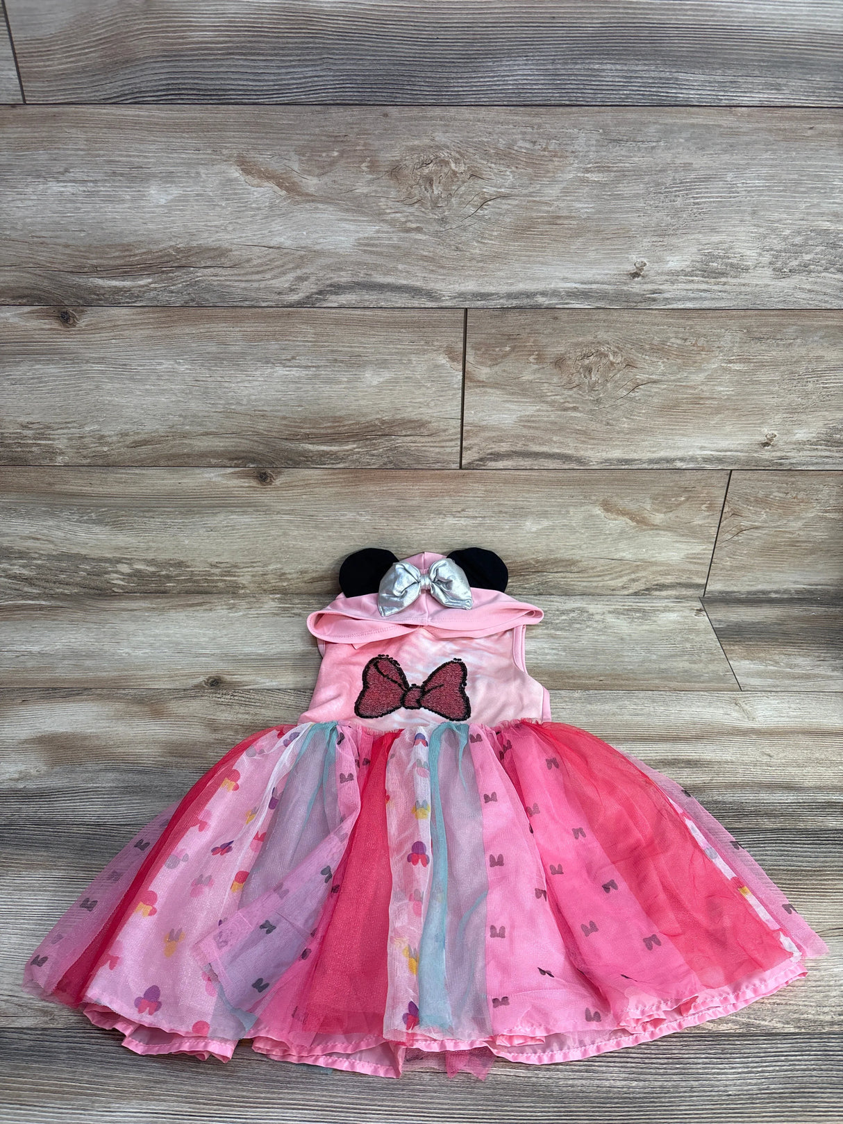 Disney Minnie Mouse Girls Hooded Cosplay Dress Pink sz 4/5