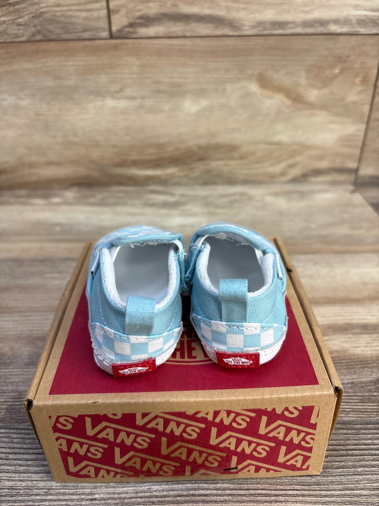 Vans Slip On V Crib Shoes Aquatic Checkerboard sz 3c