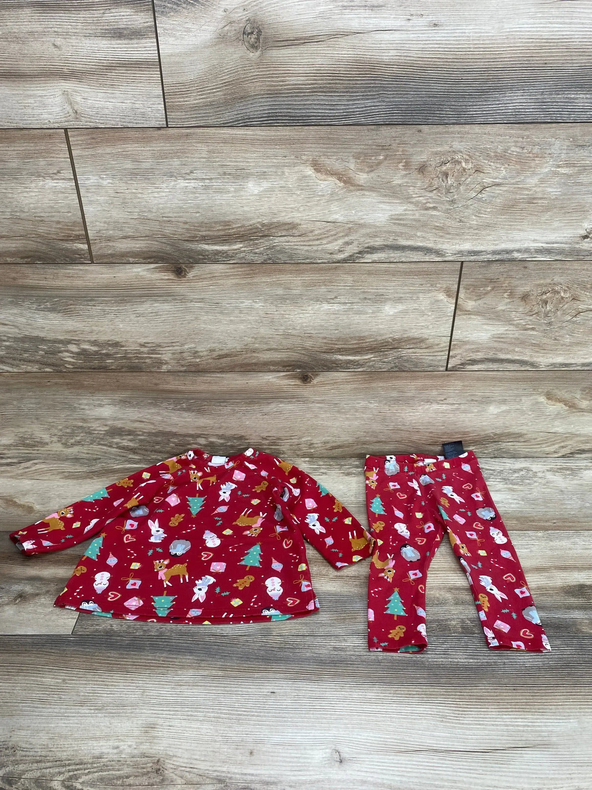 H&M 2pc Christmas Top & Leggings Set Red sz 9-12m - Me n Mommy To Be
