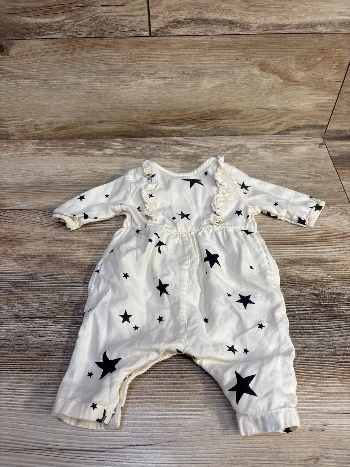 Old Navy Star Print Henley Coverall Cream sz 0-3m