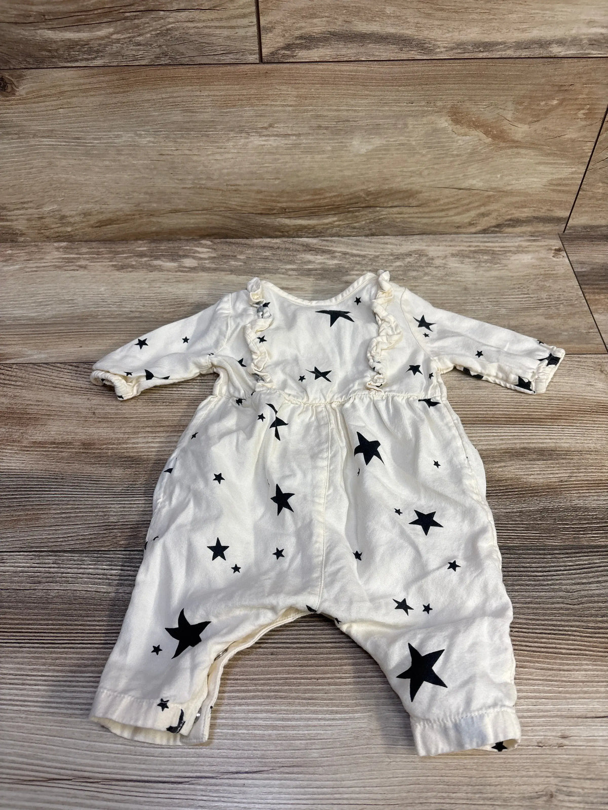 Old Navy Star Print Henley Coverall Cream sz 0-3m