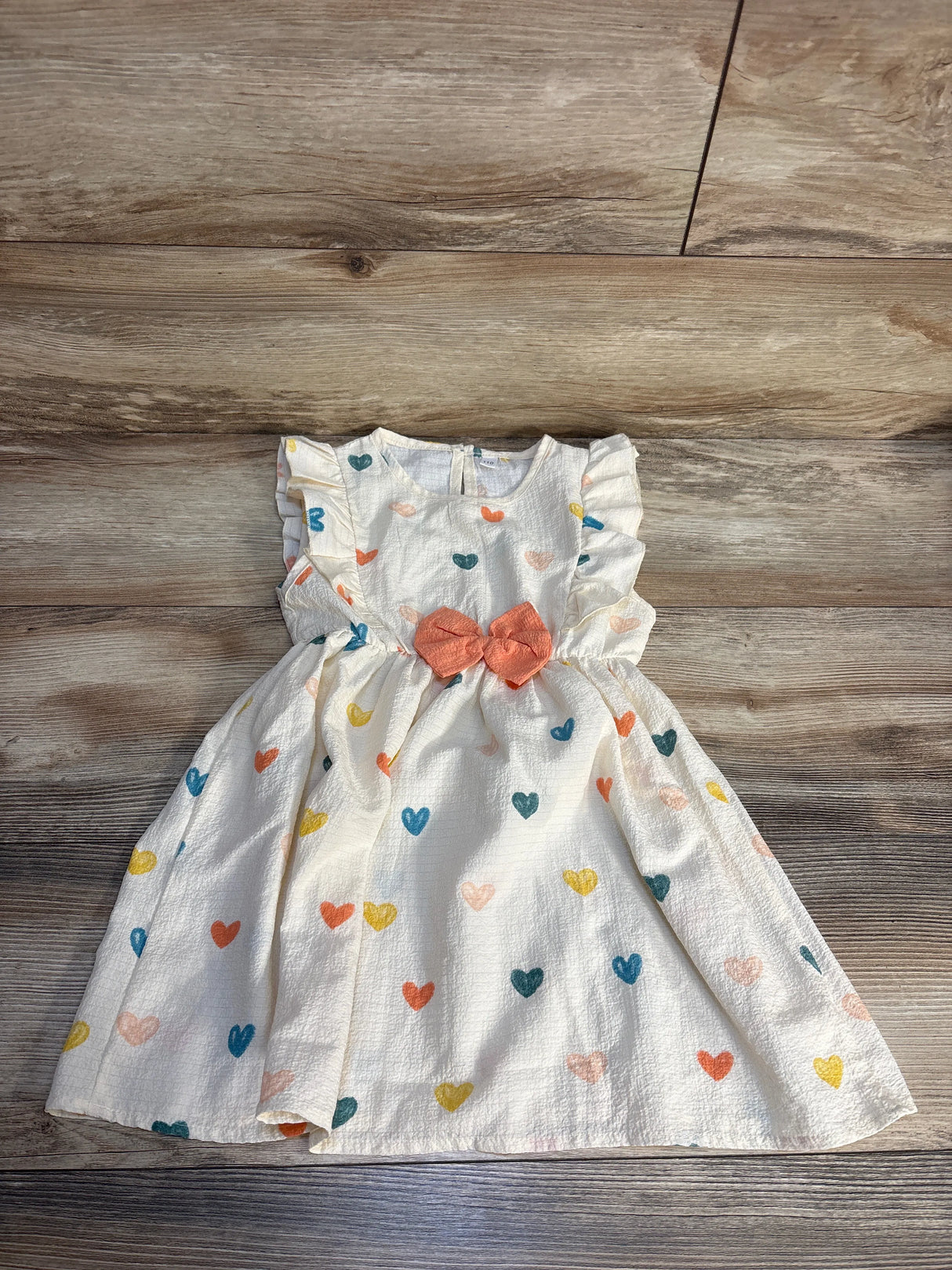 Heart Print Valentine's Dress White sz 3T
