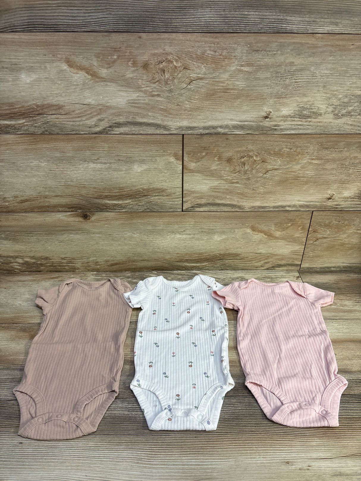 Just One You 3pk Ribbed Bodysuits Set Pink sz 6m