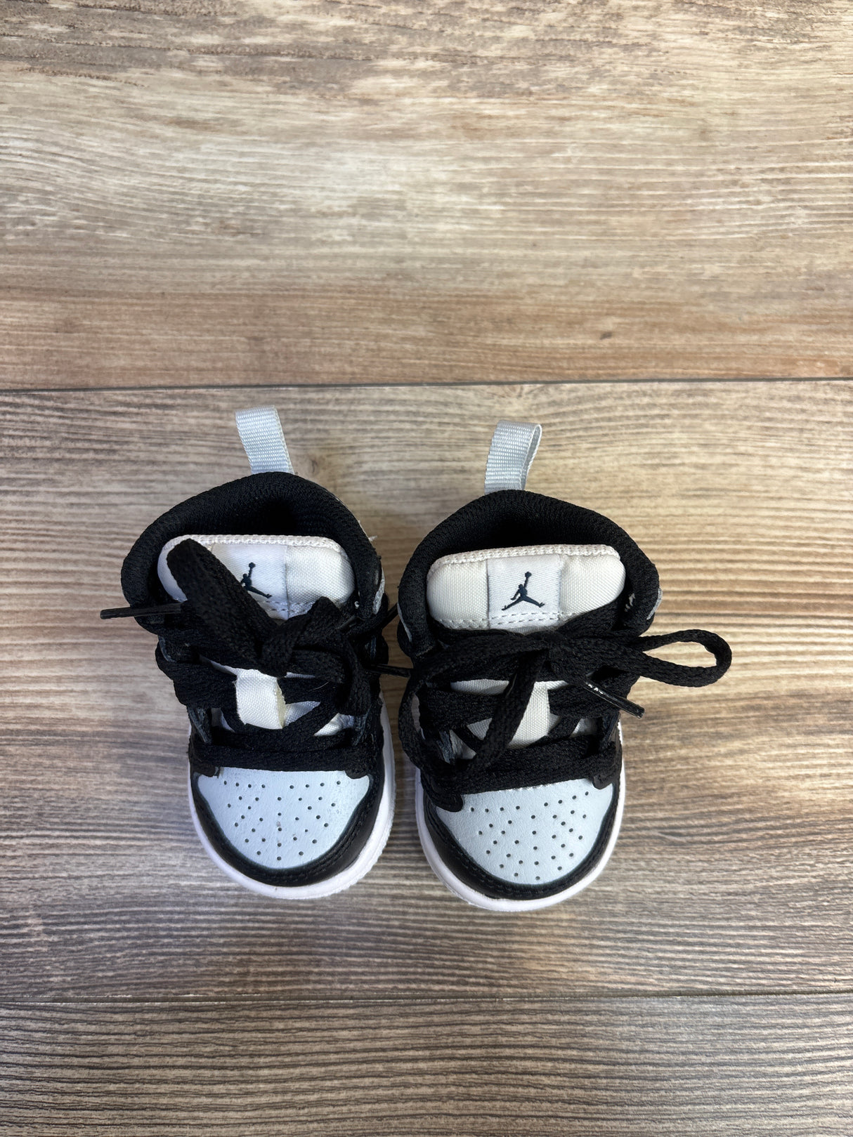 Air Jordan 1 Mid TD 'Black Aura Squadron Blue' Sneakers sz 2c