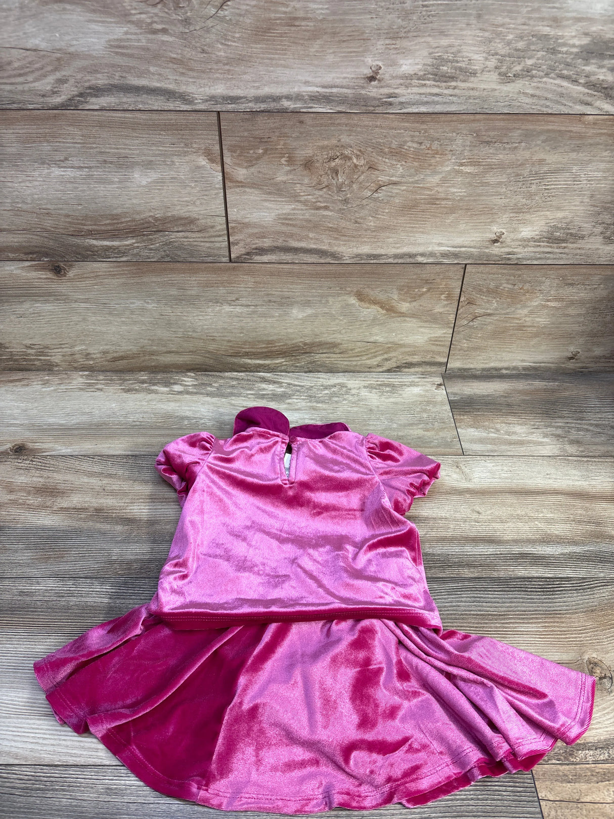 NEW Baby Gap 2pc Velvet Puff Sleeve Top & Skort Set Hot Pink sz 2T