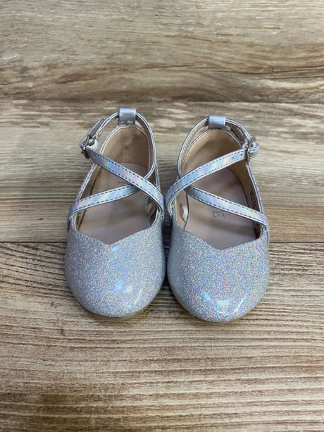 Children's Place Glitter Cross Strap Ballet Flats Metallic sz 4c - Me n Mommy To Be