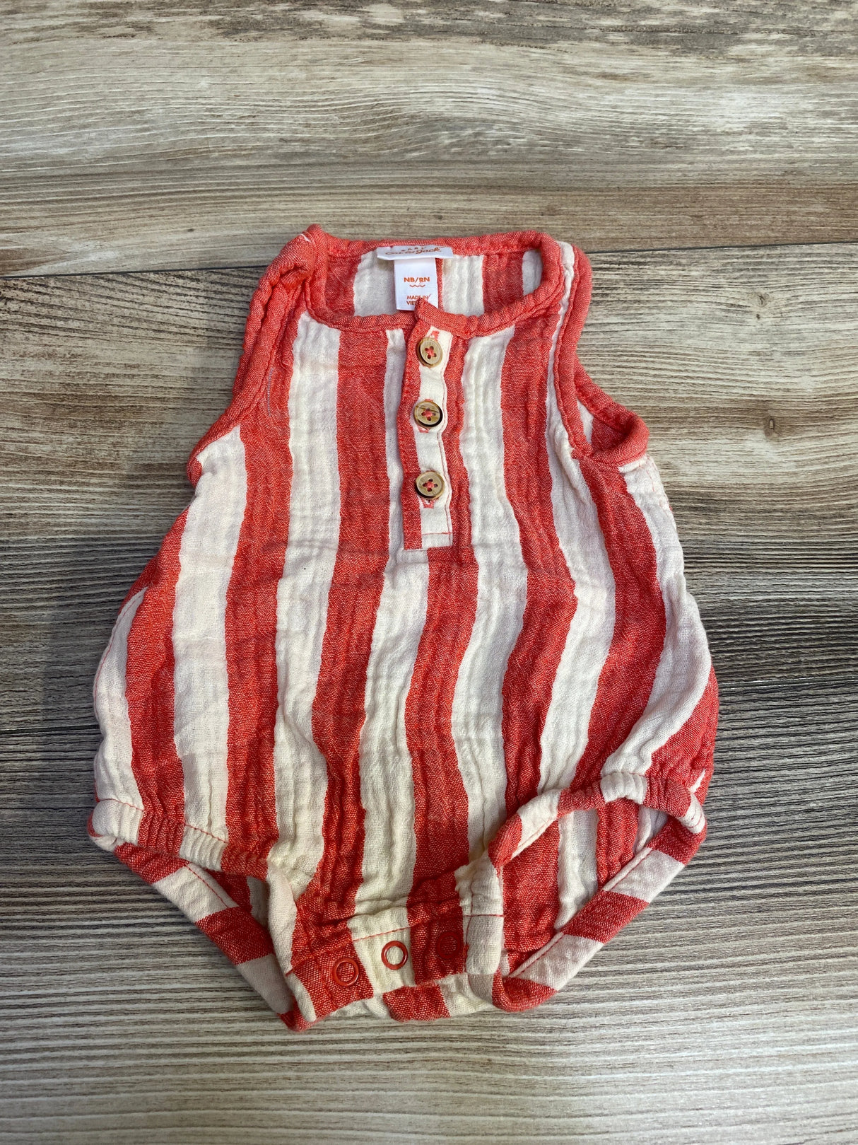 Cat & Jack Striped Henley Romper Red sz Newborn - Me n Mommy To Be