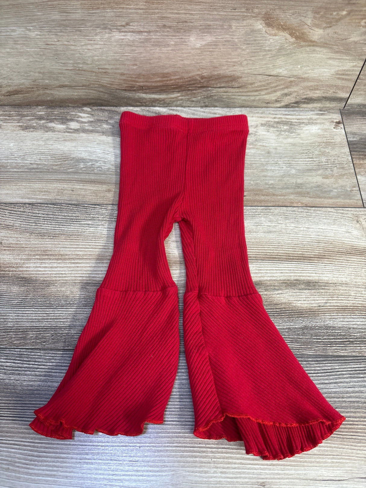 Ribbed Bell Bottom Leggings Red sz 12-18m
