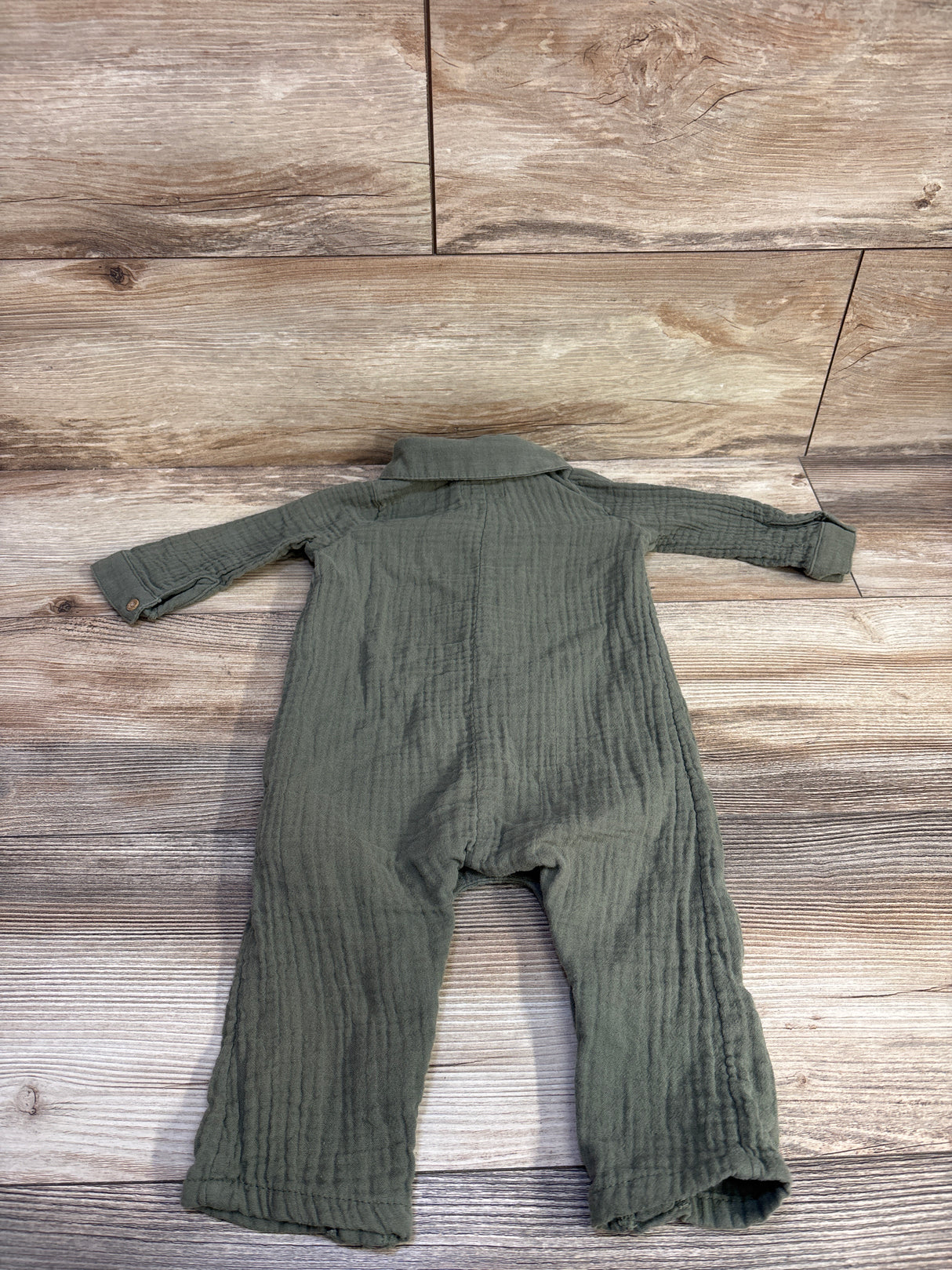Little Planet Organic Gauze Polo Coverall Green sz 9m