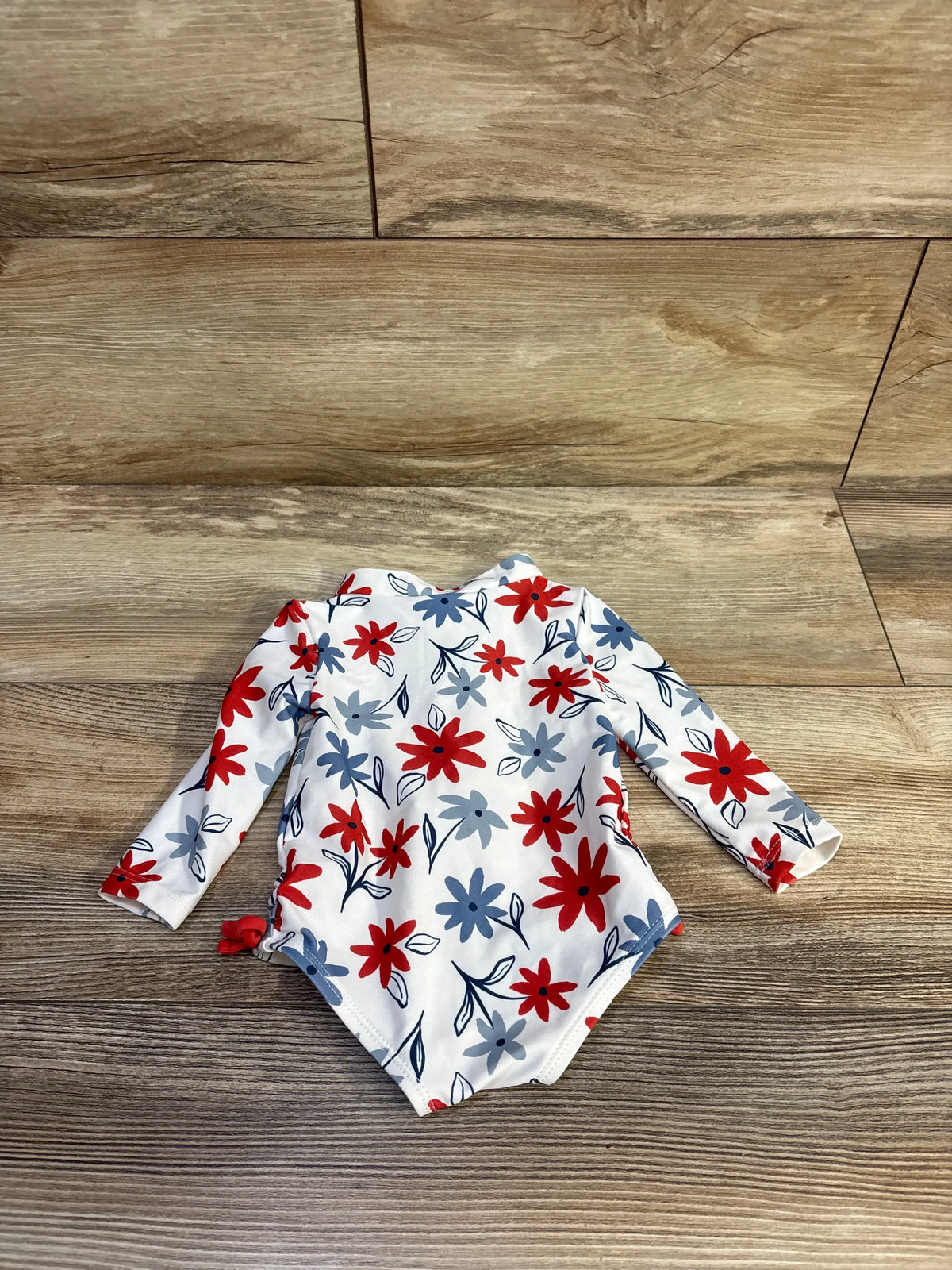 Just One You Floral 1pc Rashguard Swimsuit White sz 3m