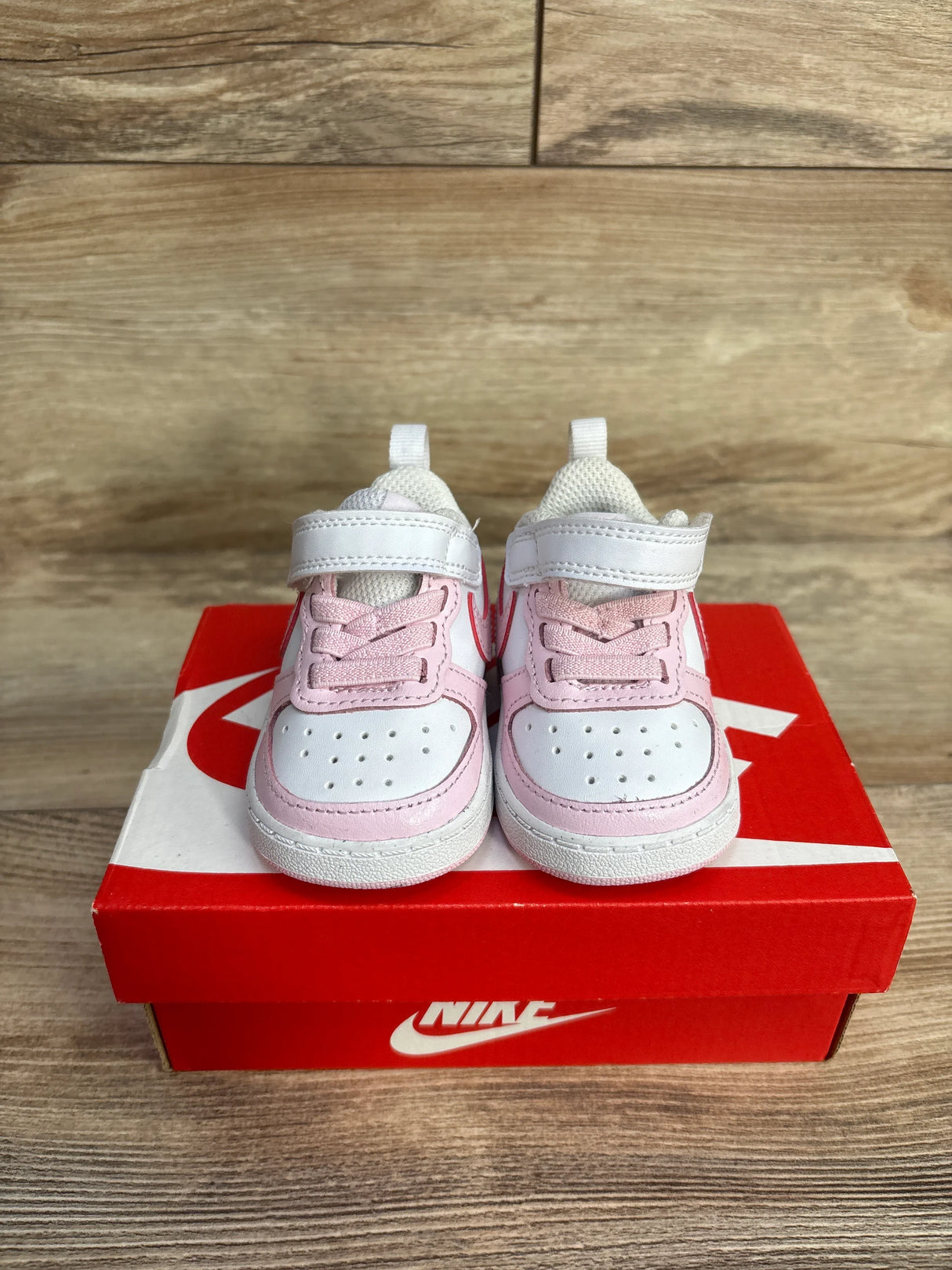 Nike Court Borough Low 2 SE TD 'White Pink Foam' Sneakers sz 2c