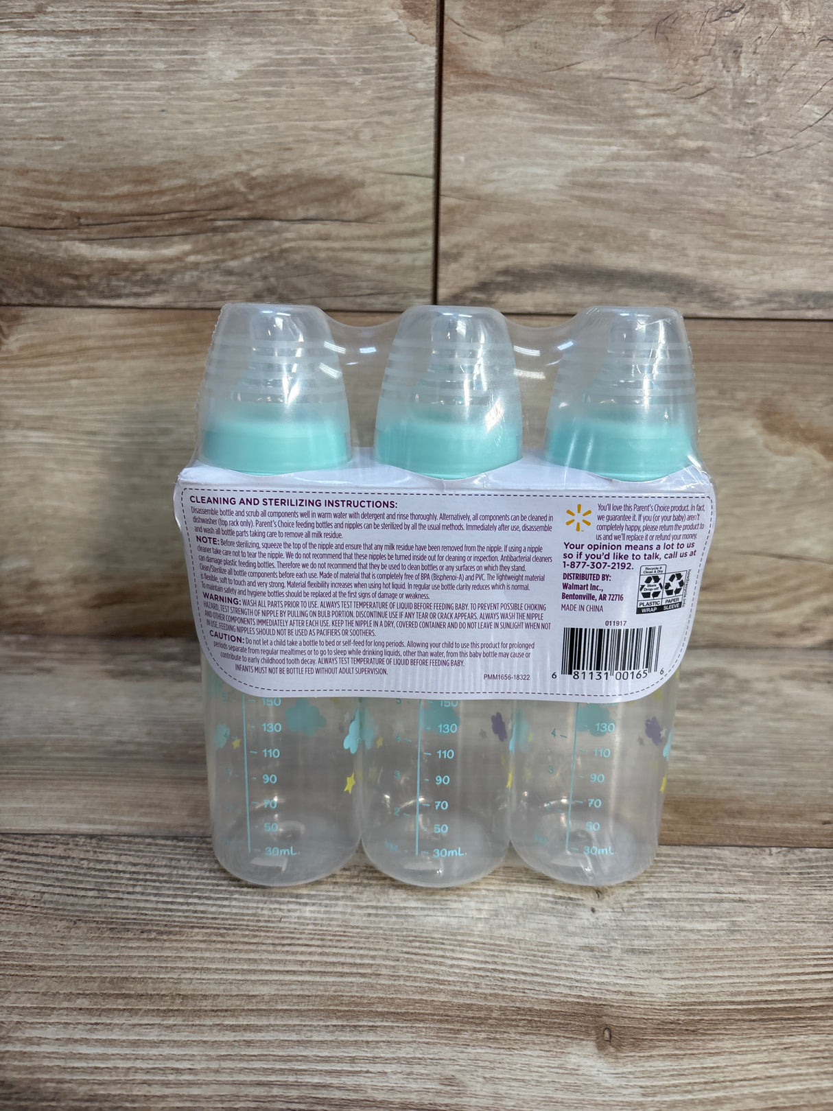 NEW Parent's Choice 3pk Slow Flow Bottles, 9oz