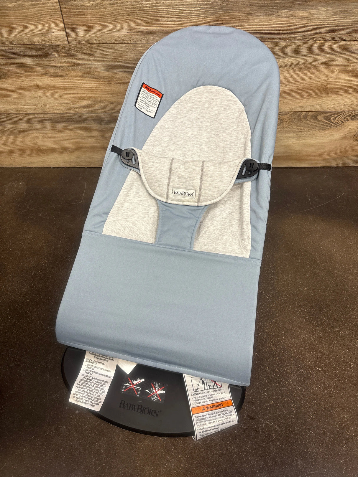 Baby Bjorn Balance Soft Bouncer in Blue/Grey - Me n Mommy To Be