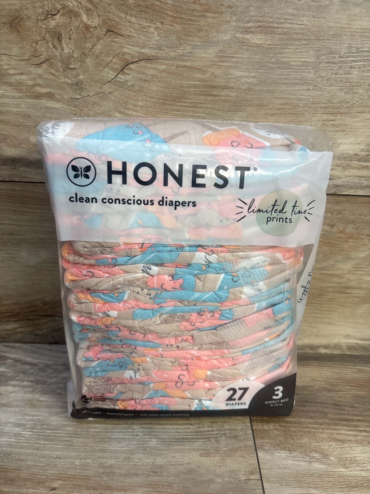 NEW Honest Clean Conscious Diapers Giggly Boo Print Size 3