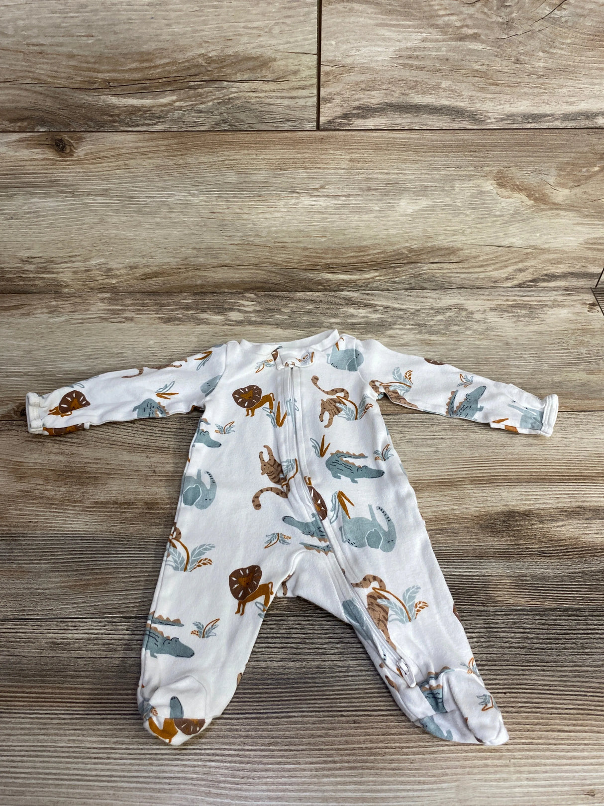 Carter's Animal Print Sleeper White sz Newborn