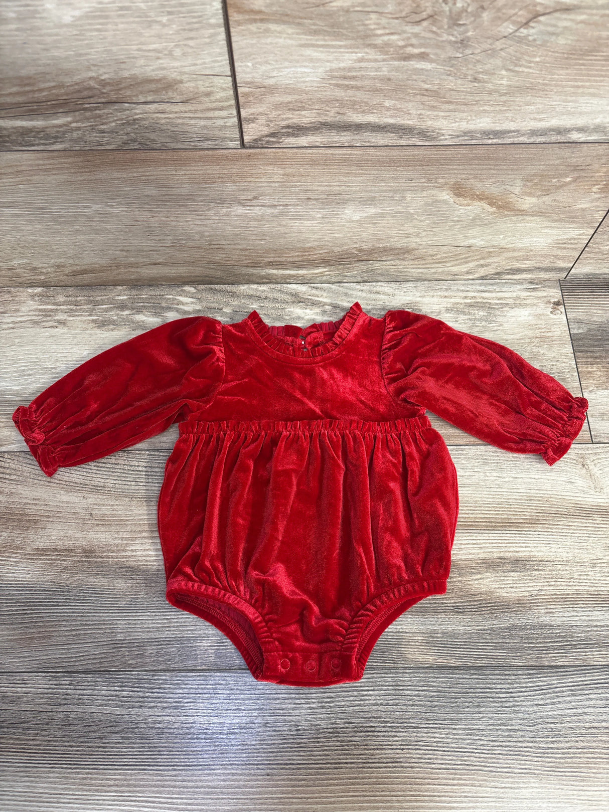 Mudpie Velvet Bubble Romper Red sz 0-3m