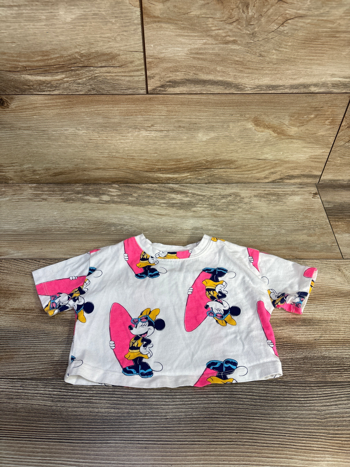 Baby Gap x Disney Minnie Mouse Cropped Surf Shirt White sz 6-12m