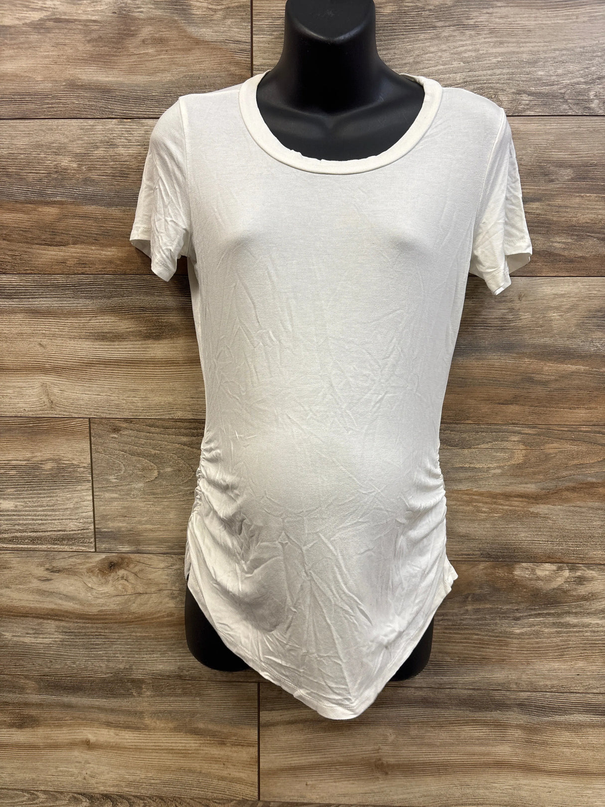 Maternity Vibes Ruched Shirt White sz Medium