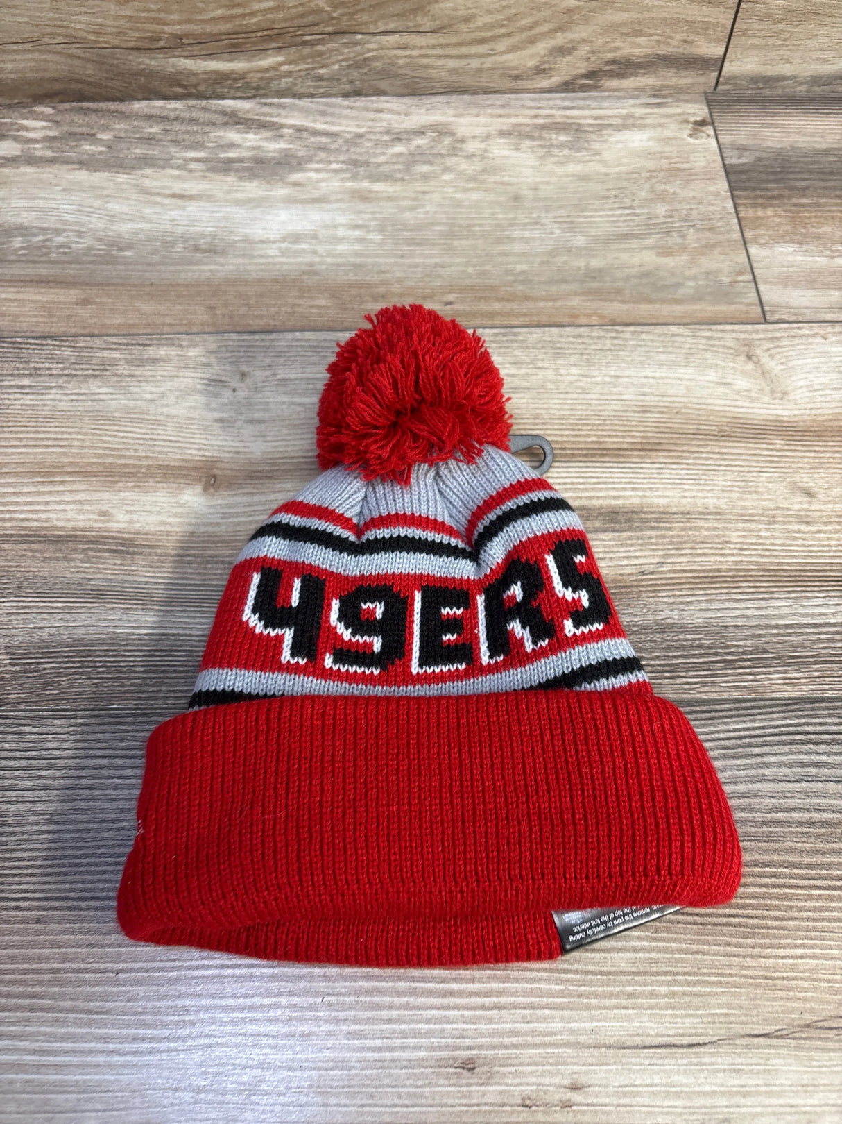 NEW NFL New Era 49ers Pom Knit Beanie Red sz Youth