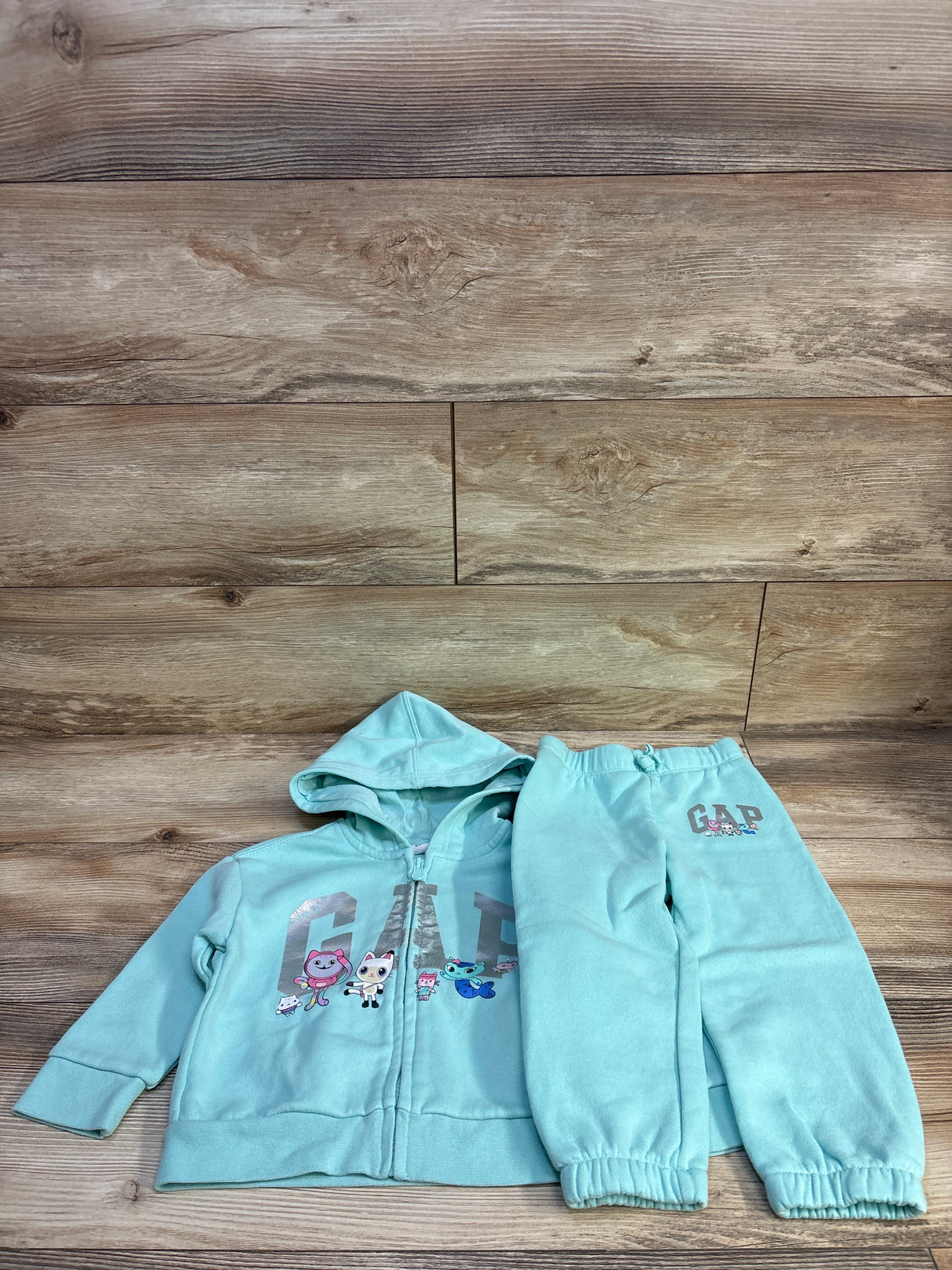 Baby Gap 2pc Zip-Up Sweatshirt & Joggers Set Blue sz 2T