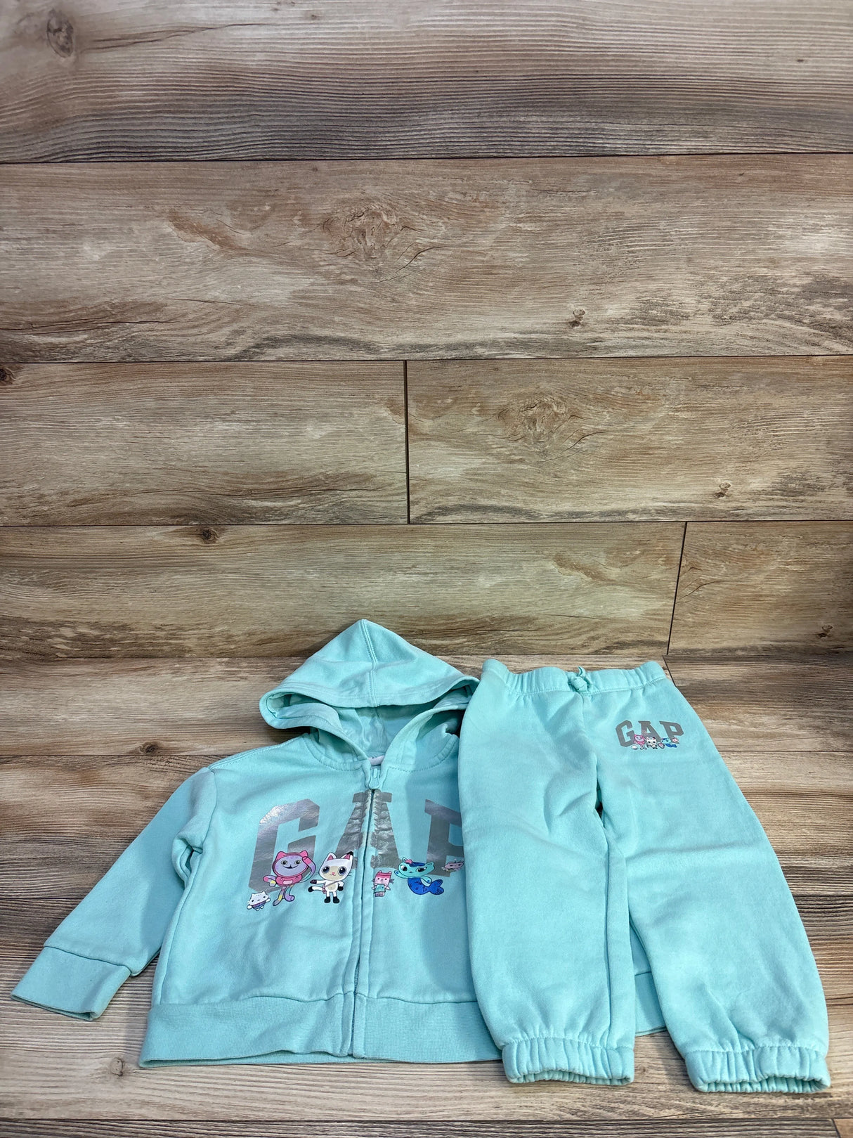 Baby Gap 2pc Zip-Up Sweatshirt & Joggers Set Blue sz 2T